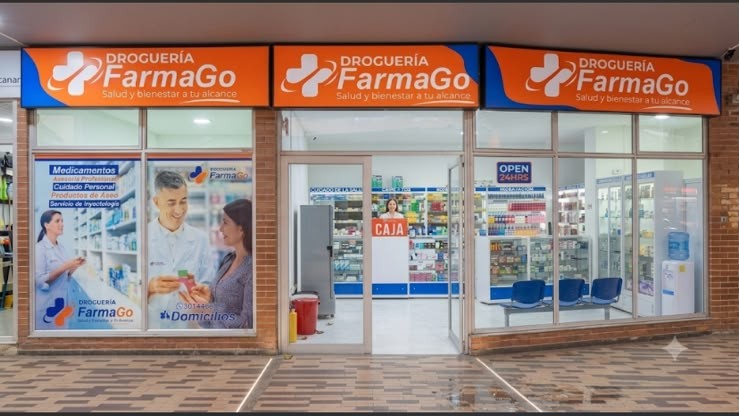 Estantería de productos en Droguería FarmaGo